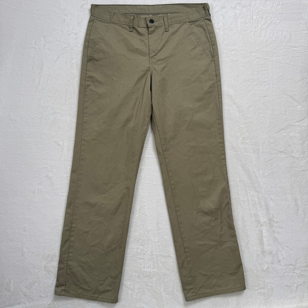 Dickies Work Pants Mens 34x31 Khaki Tan Straight Leg Twill Chinos